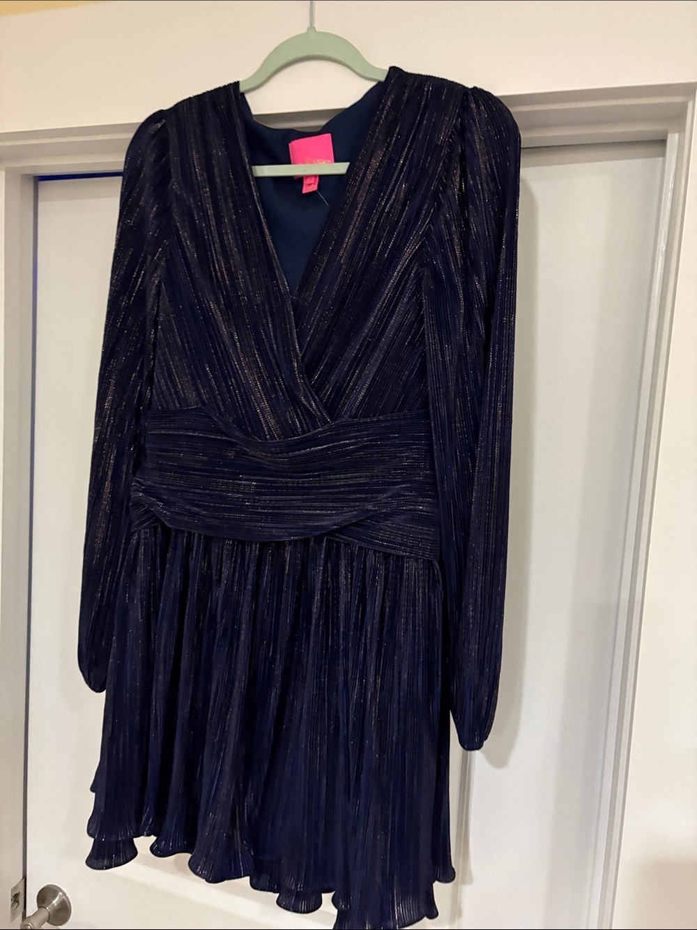 Lilly Pulitzer Jessamie Long Sleeve Dress, Color Low Tide Navy  Dress Size 8 - Picture 4 of 12
